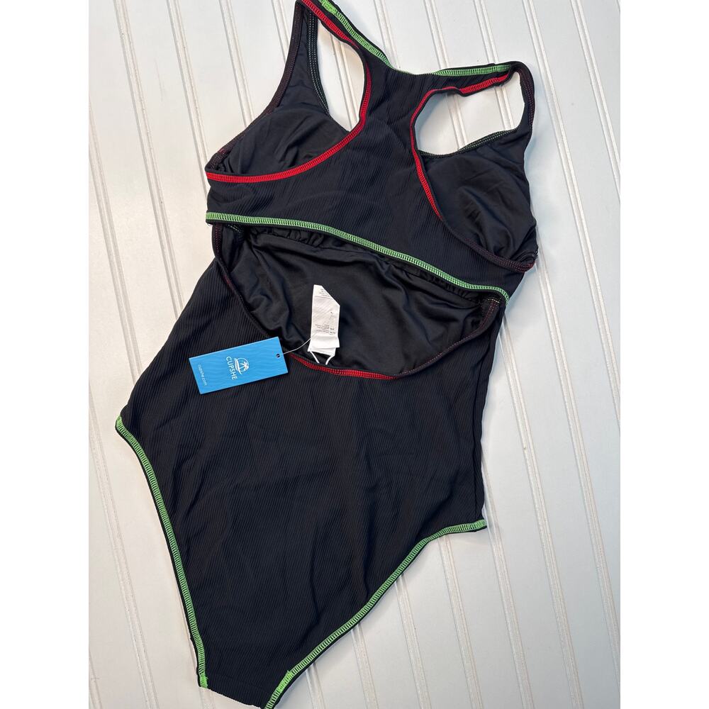NWT Cupshe Alegria Scalloped Sage Tummy Control One-Piece Swimsuit BUNDLE Size M - Picture 6 of 6